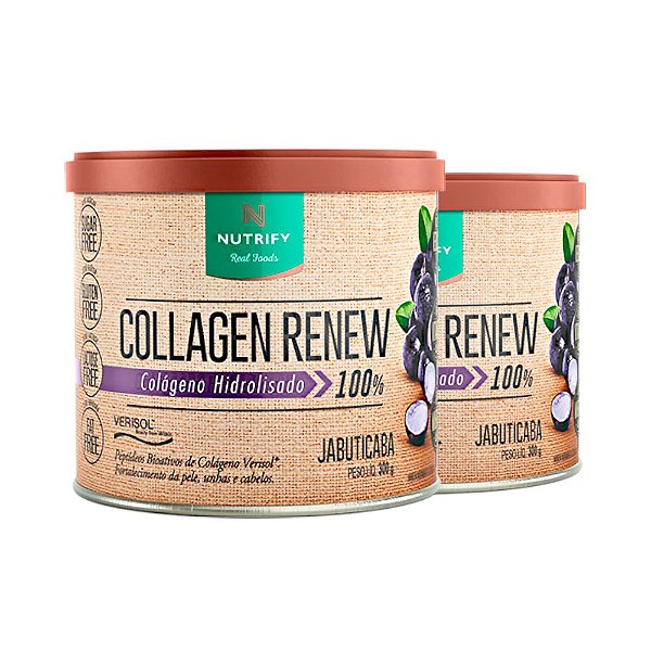 Kit 2 Collagen Renew Colágeno Hidrolisado Jabuticaba Nutrify 300g