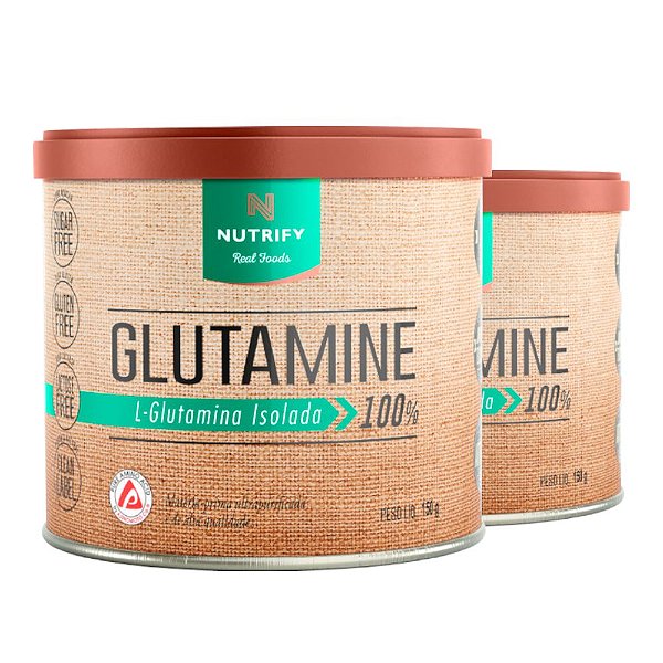 Kit 2 Glutamine L-Glutamina Isolada Neutro Nutrify 150g