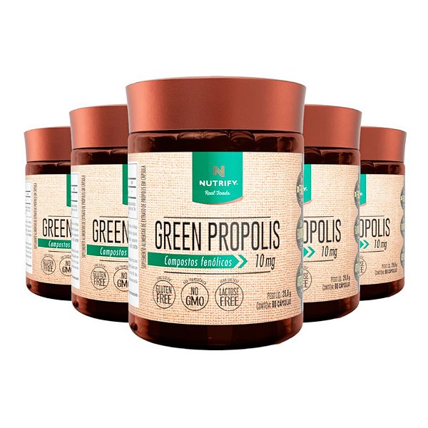 Kit 5 Green Propolis Nutrify 60 Cápsulas