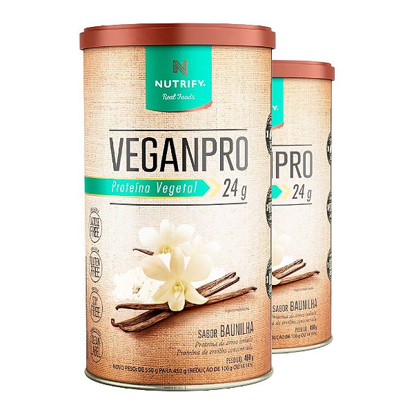 Kit 2 Veganpro Proteína Vegetal Baunilha Nutrify 450g