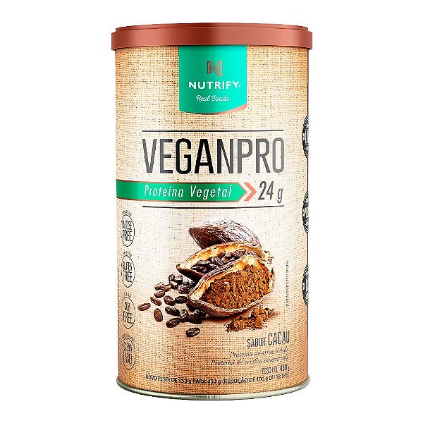 Veganpro Proteína Vegetal Cacau Nutrify 450g