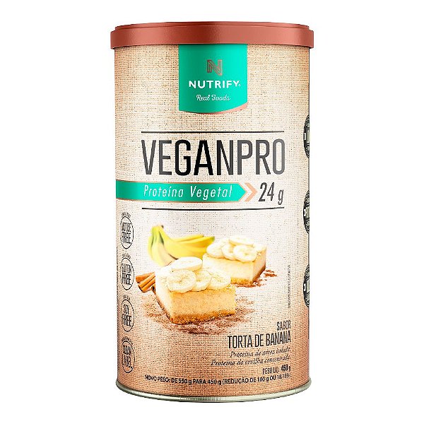Veganpro Proteína Vegetal Torta com Banana Nutrify 450g