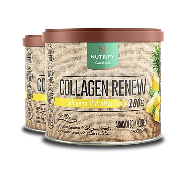 Kit 2 Colágeno Hidrolisado Nutrify Collagen Renew Abacaxi 300g