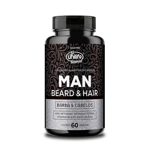 Man Beard & Hair Unilife 60 Cápsulas 600mg