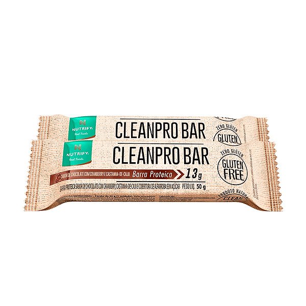 Kit 2 Cleanpro Bar Nutrify Barra de proteína Chocolate Und 50g