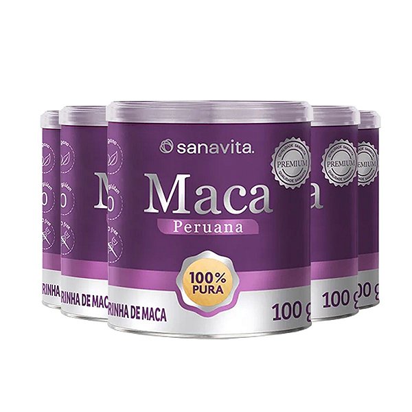 Kit 5 Farinha de Maca Peruana Premium Sanavita 100g