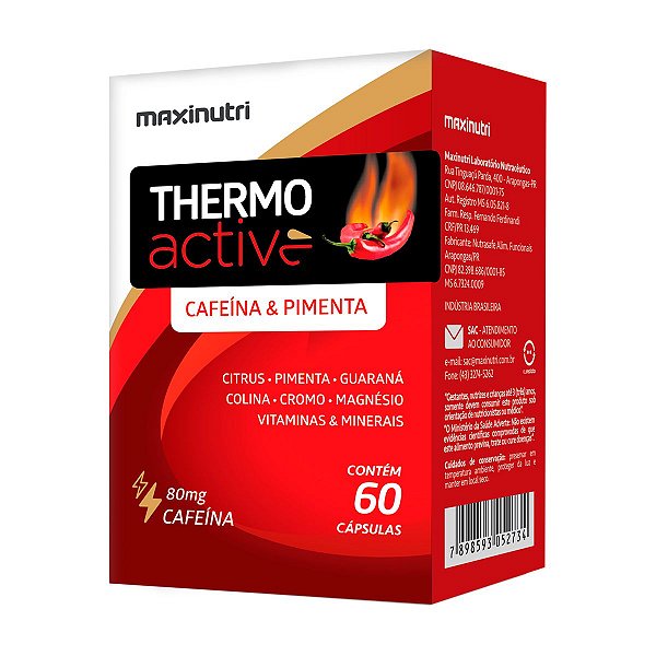 Thermo Active Cafeína Maxinutri 60 Cápsulas