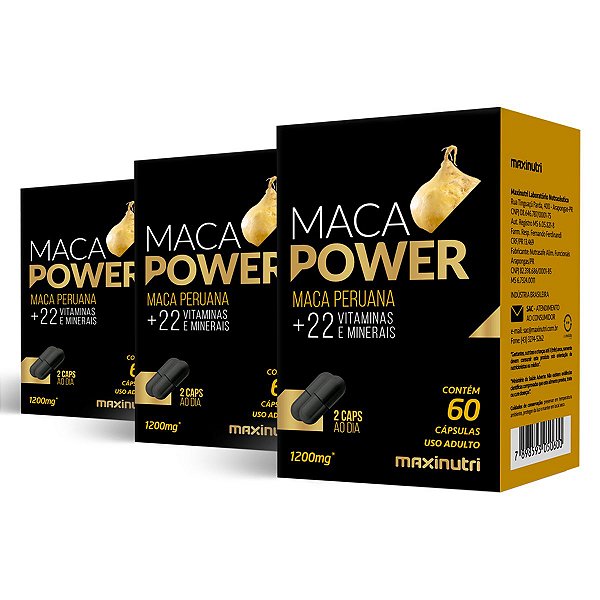 Kit 3 Maca Power Maxinutri 60 Cápsulas
