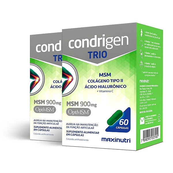 Kit 2 Condrigen Trio MSM Maxinutri 60 Cápsulas