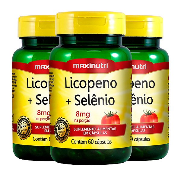 Kit 3 Licopeno + Selênio Maxinutri 60 Cápsulas