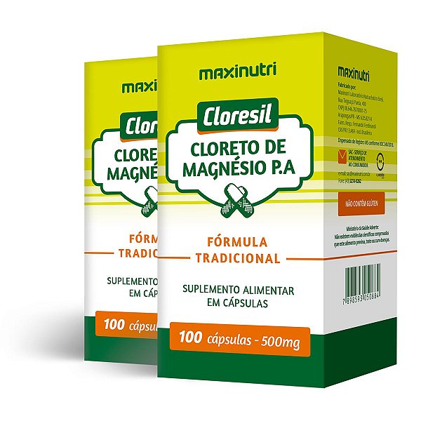 Kit 2 Cloresil (Cloreto de Magnésio P.A) Maxinutri 100 Cápsulas