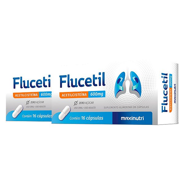 Kit 2 Flucetil Acetilcisteína Maxinutri 16 Cápsulas