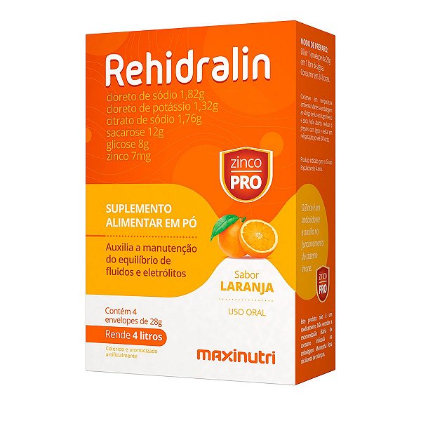 Rehidralin Maxinutri 4 Sachês Laranja