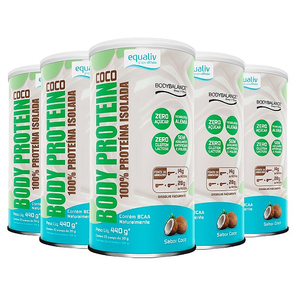 Kit 5 Body Protein Equaliv 440g Coco
