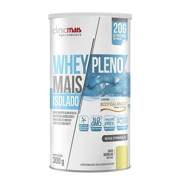 Whey Protein Isolado Clinicmais Pleno Baunilha 300g