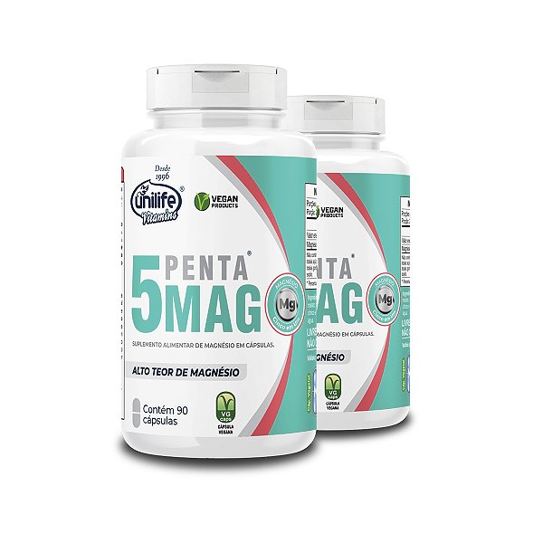 Kit 2 Penta 5 Mag Magnésio Unilife 90 cápsulas