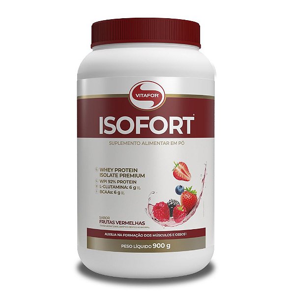 Whey Protein Isofort Vitafor 900g Frutas Vermelhas