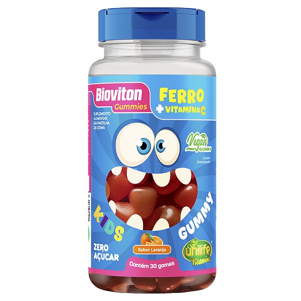 Gummy Kids Ferro + C Unilife 30 gomas Laranja