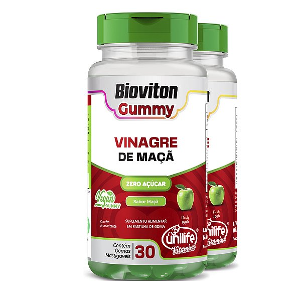 Kit 2 Gummy Vinagre de Maçã Unilife 30 gomas