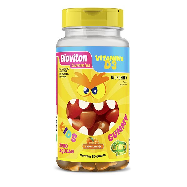 Gummy Kids Vitamina D3 Unilife 30 gomas Laranja