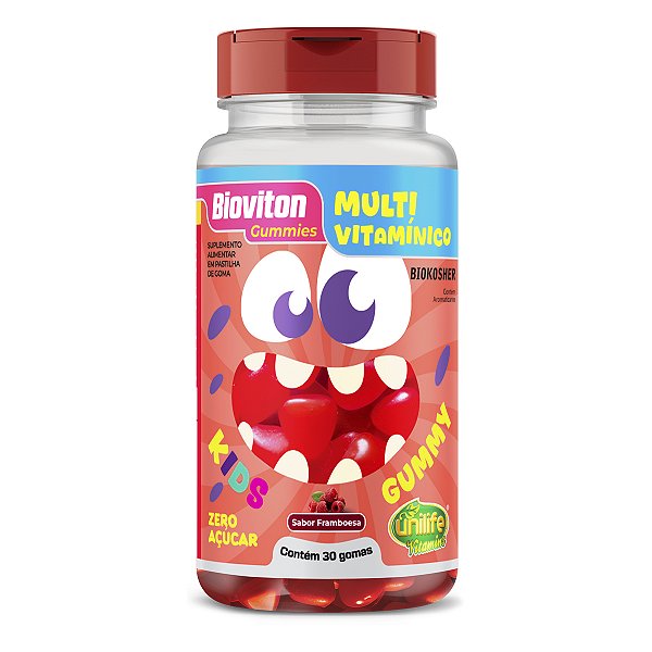 Gummy Kids Multivitamínico Unilife 30 gomas Framboesa