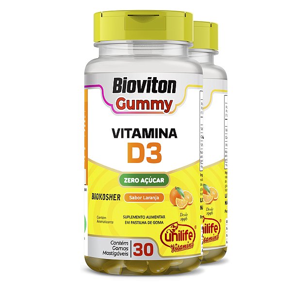Kit 2 Gummy Vitamina D3 Laranja 30 gomas