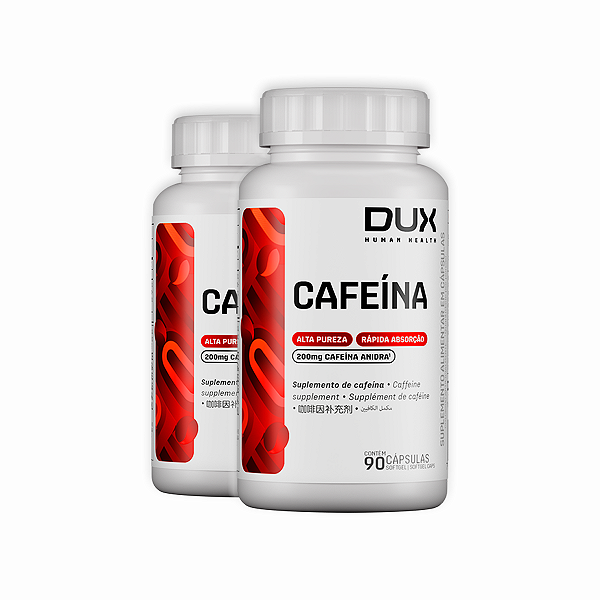 Kit 2 Cafeína Dux Sem Sabor 90 Cápsulas