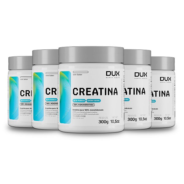 Kit 5 Creatina Monohidratada Dux Sem Sabor 300g