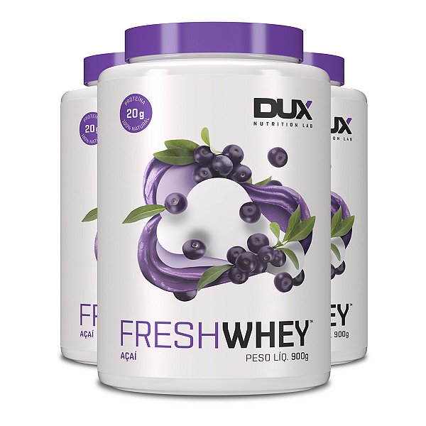 Kit 3 Whey Protein Fresh Dux Açaí 900g