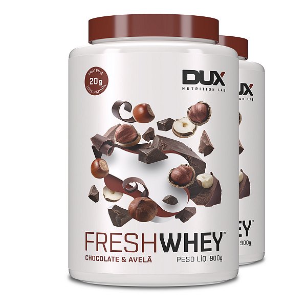 Kit 2 Whey Protein Fresh Dux Chocolate Belga e Avelã 900g