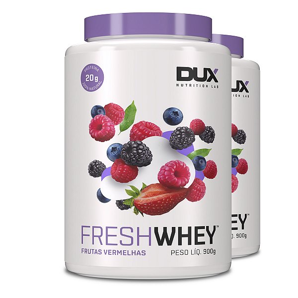 Kit 2 Whey Protein Fresh Dux Frutas Vermelhas 900g