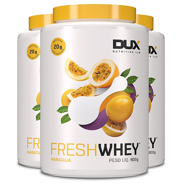 Kit 3 Whey Protein Fresh Dux Maracujá 900g