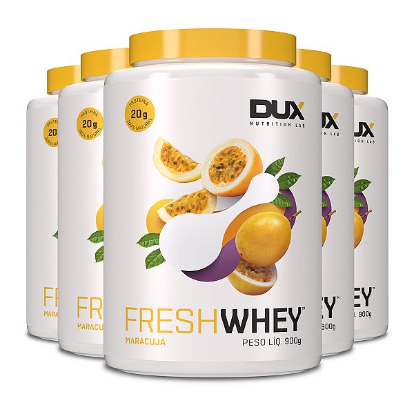 Kit 5 Whey Protein Fresh Dux Maracujá 900g