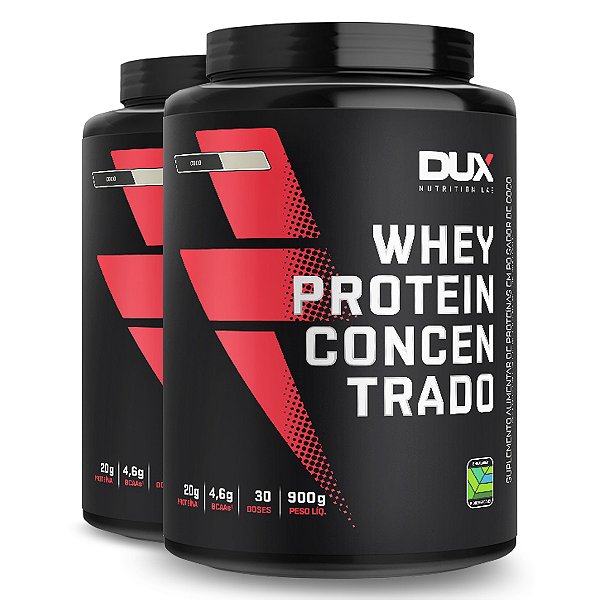 Kit 2 Whey Protein Concentrado Dux Coco 900g