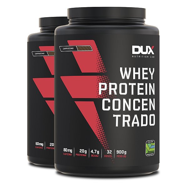 Kit 2 Whey Protein Concentrado Dux Cappuccino 900g