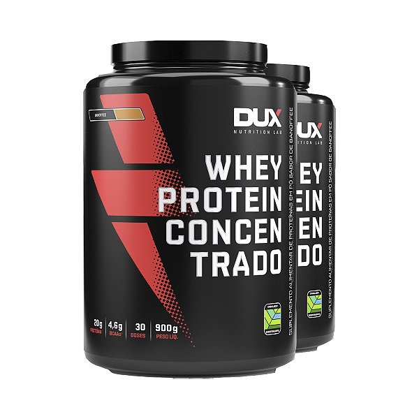 Kit 2 Whey Protein Concentrado Dux Banoffee 900g