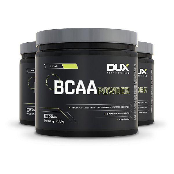 Kit 3 BCAA Powder Dux Limão 200g