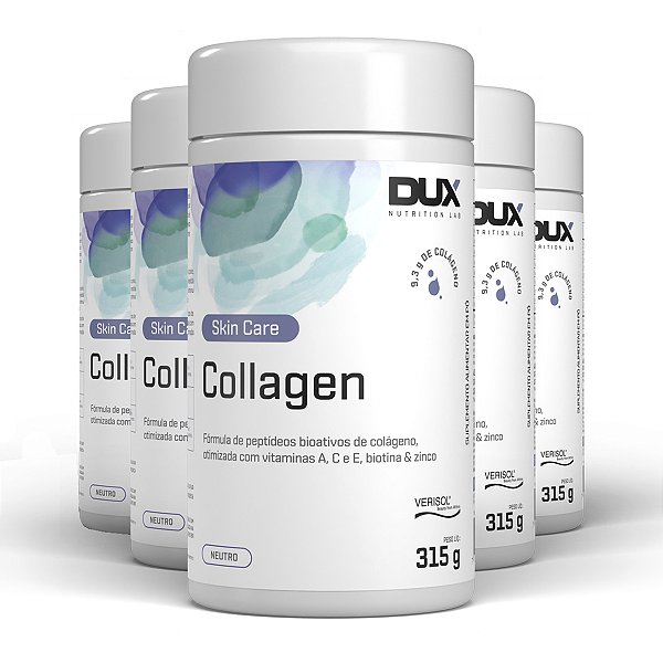 Kit 5 Colágeno Hidrolisado Dux Collagen Neutro 315g