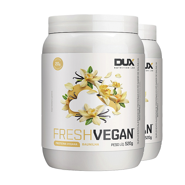 Kit 2 Proteina Vegetal Dux Fresh Vegan Baunilha 520g