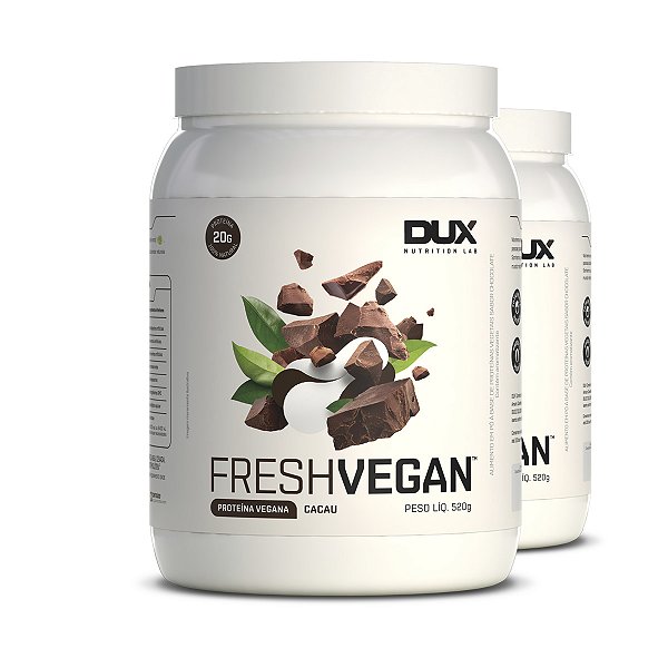 Kit 2 Proteina Vegetal Dux Fresh Vegan Cacau 520g