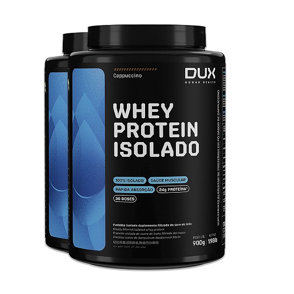 Kit 2 Whey Protein Isolado Dux Cappuccino 900g