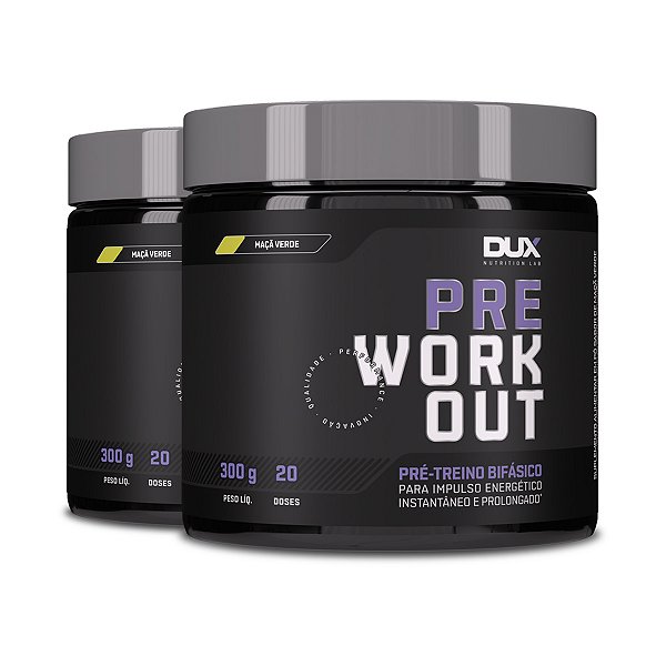 Kit 2 Pré Treino Dux Pre Workout Maçã Verde 300g