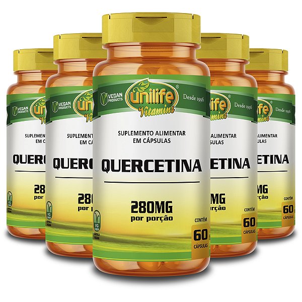 Kit 5 Quercetina Unilife 60 Cápsulas