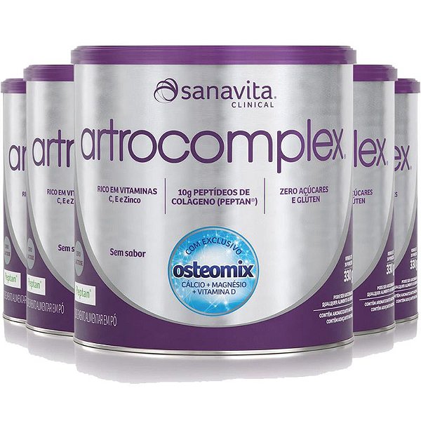 Kit 5 Colágeno Artrocomplex Sanavita 330g