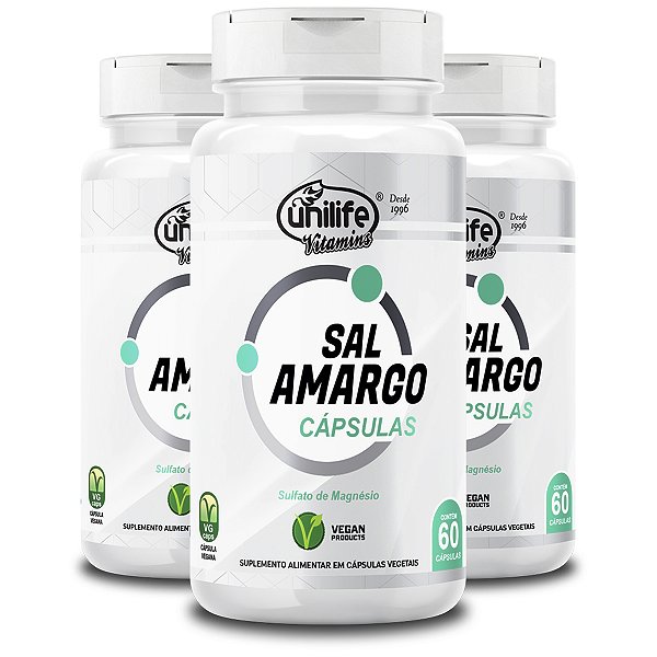 Kit 3 Sal Amargo Unilife 60 Cápsulas 850mg