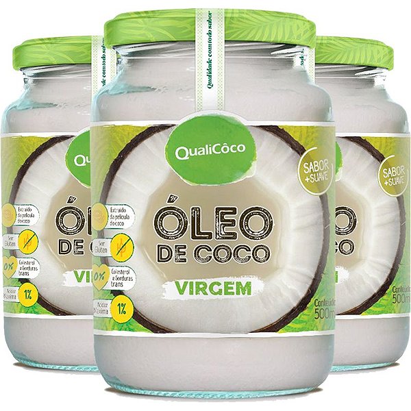 Kit 3 Óleo de coco virgem Qualicôco 500ml