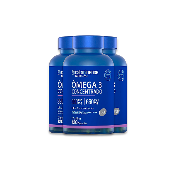 Kit 3 Ômega 3 Concentrado Catarinense 120 Cápsulas