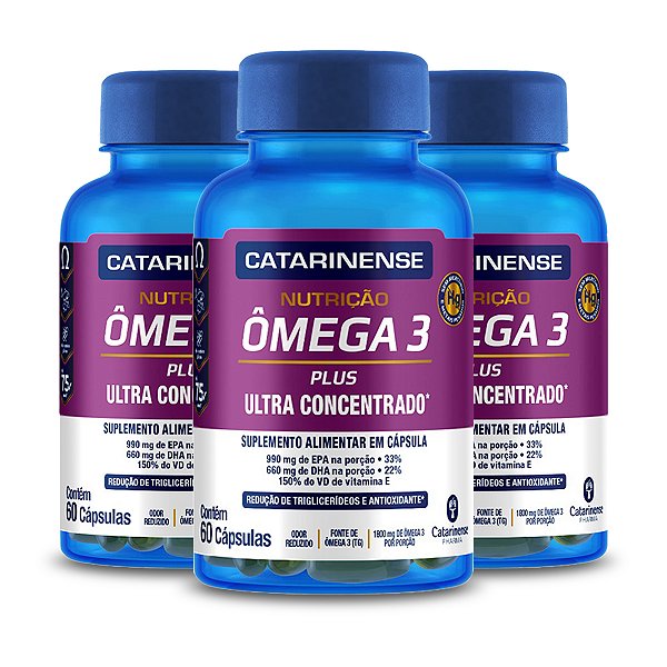 Kit 3 Ômega 3 Concentrado Catarinense 60 capsulas