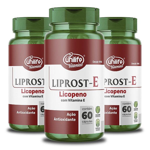 Kit 3 Liprost E Licopeno com Vitamina E Unilife 60 Cápsulas