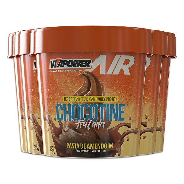 Kit 5 Pasta de Amendoim Vitapower Whey Chocotine Trufado 280g